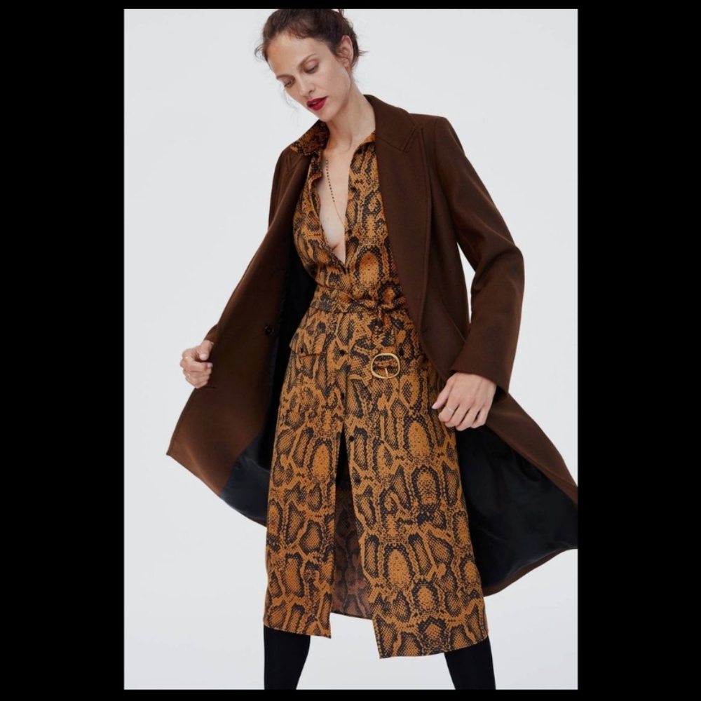 BNWT! Zara snake print belted dress